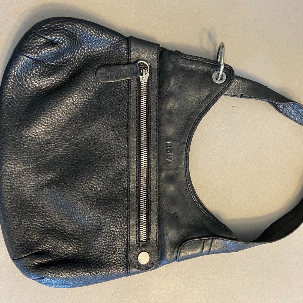 Hogan Black Leather Shoulder Bag